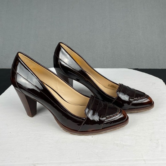 Cole Haan Air Penny Pumps Women's Size 9.5 Patent‎ Leather Heel Shoe Brazil. - Picture 1 of 14